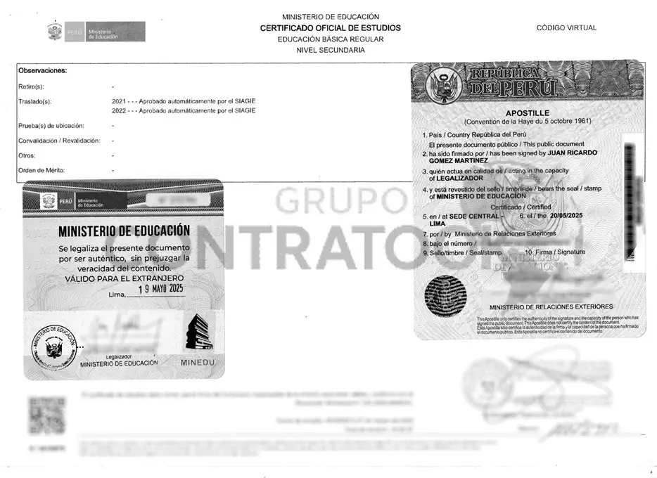 Certificado de Estudios Secundarios y lo Apostillamos