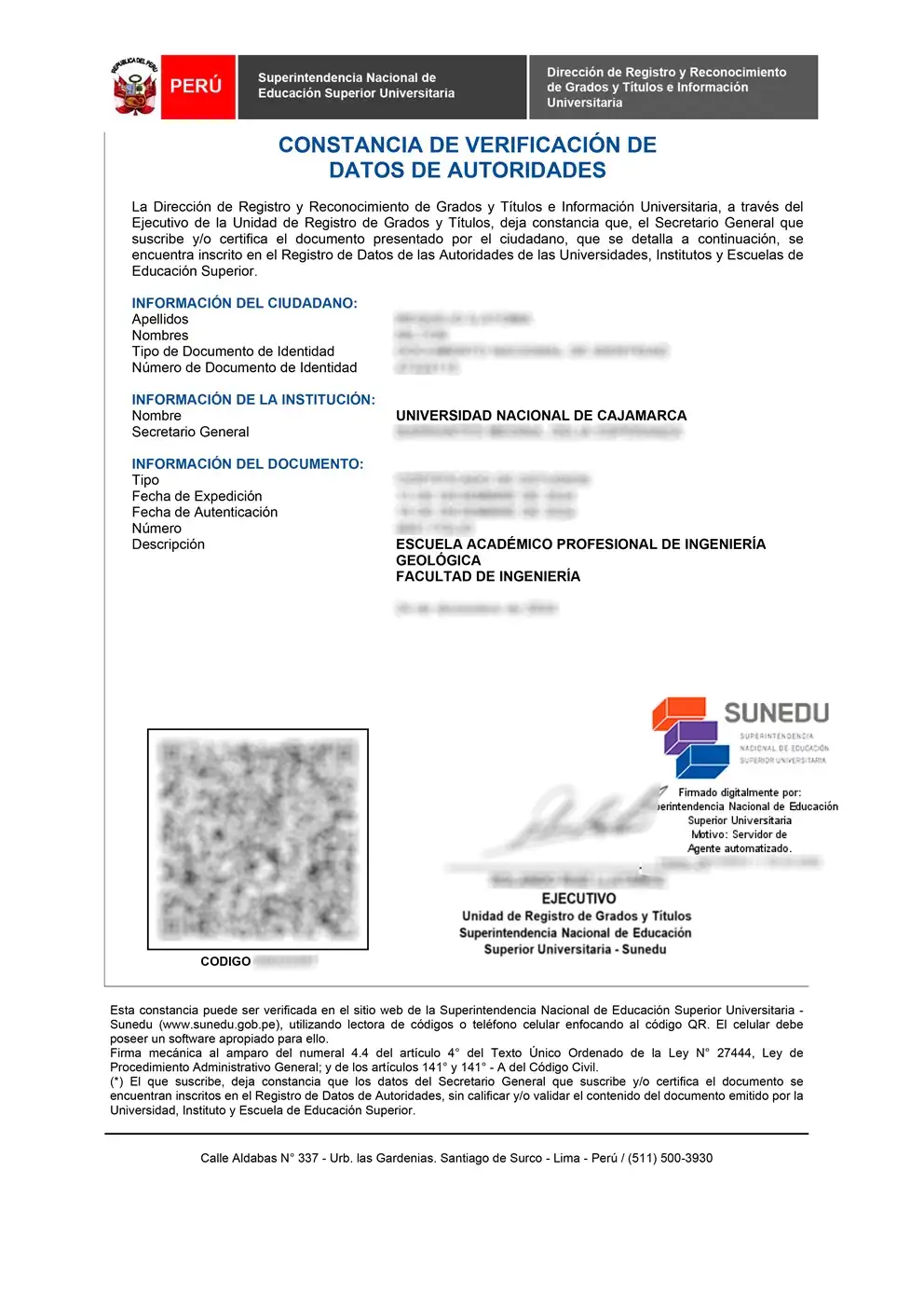 Constancia de Verificación de Autoridades Constancia de Verificación de Autoridades