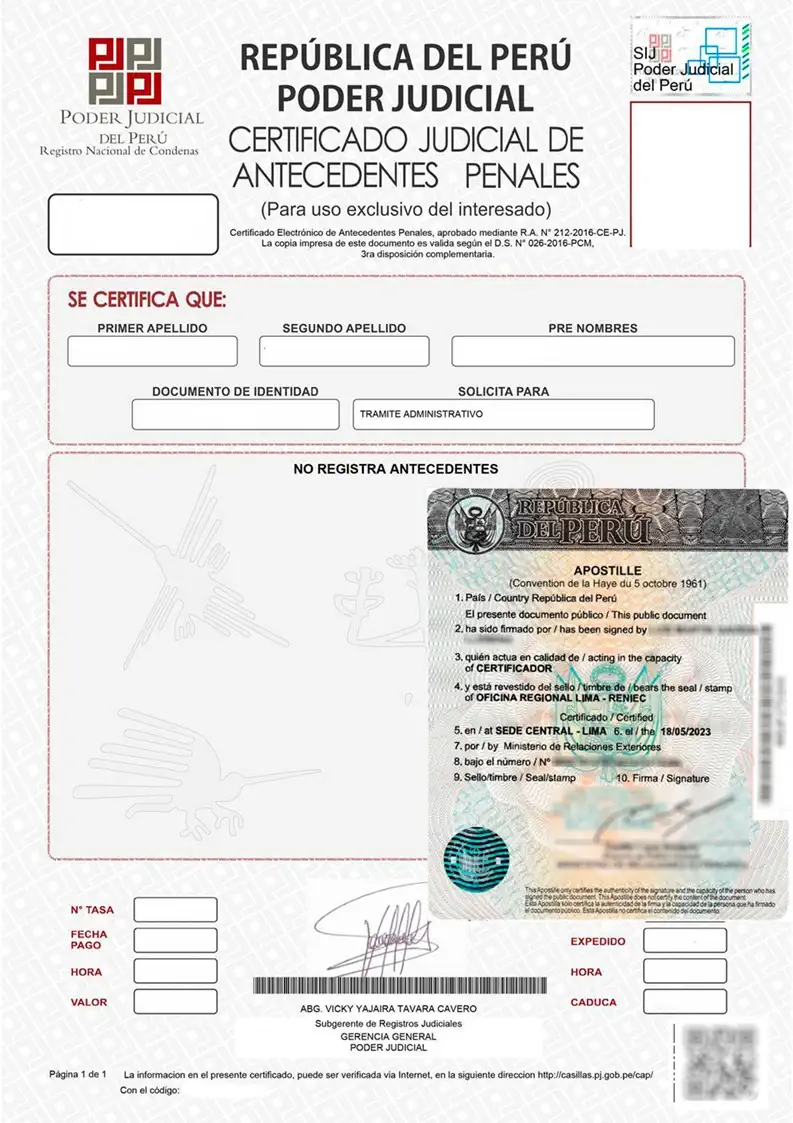 Certificado de Antecedentes Penales con Apostilla en el Extranjero